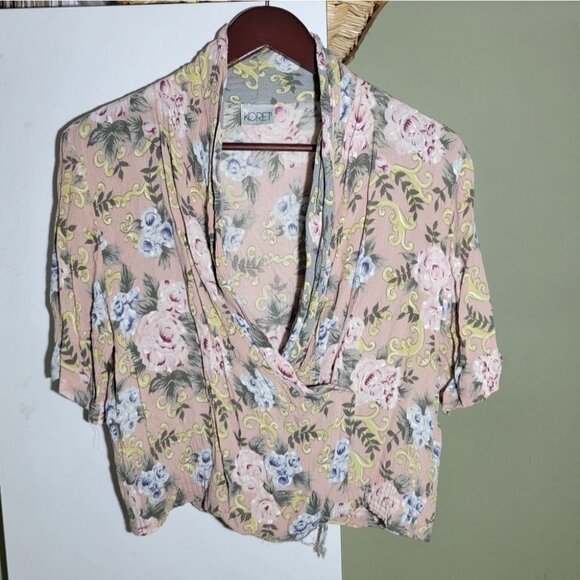 ❤️ 3 For $35 VINTAGE Koret coordinating sets top blouse shorts floral medium 10 - Picture 2 of 11